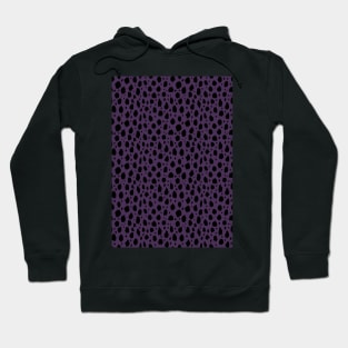 Purple Black Spot Dalmatian Pattern Hoodie